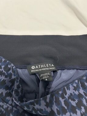 Athleta Navy and Black Patterned Brooklyn Shorts